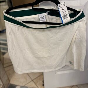 Adidas White Tennis Skirt with Green Trim